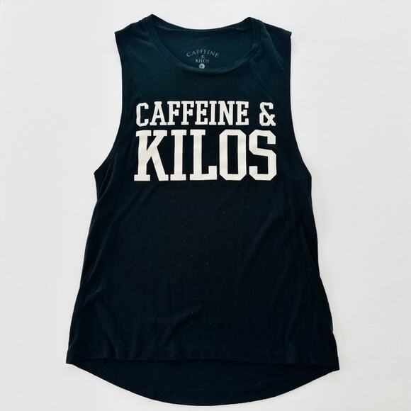 Caffeine and Kilos Ladies Tank Top Black Size Small Muscle Tech Crossfit Workout - Picture 1 of 4